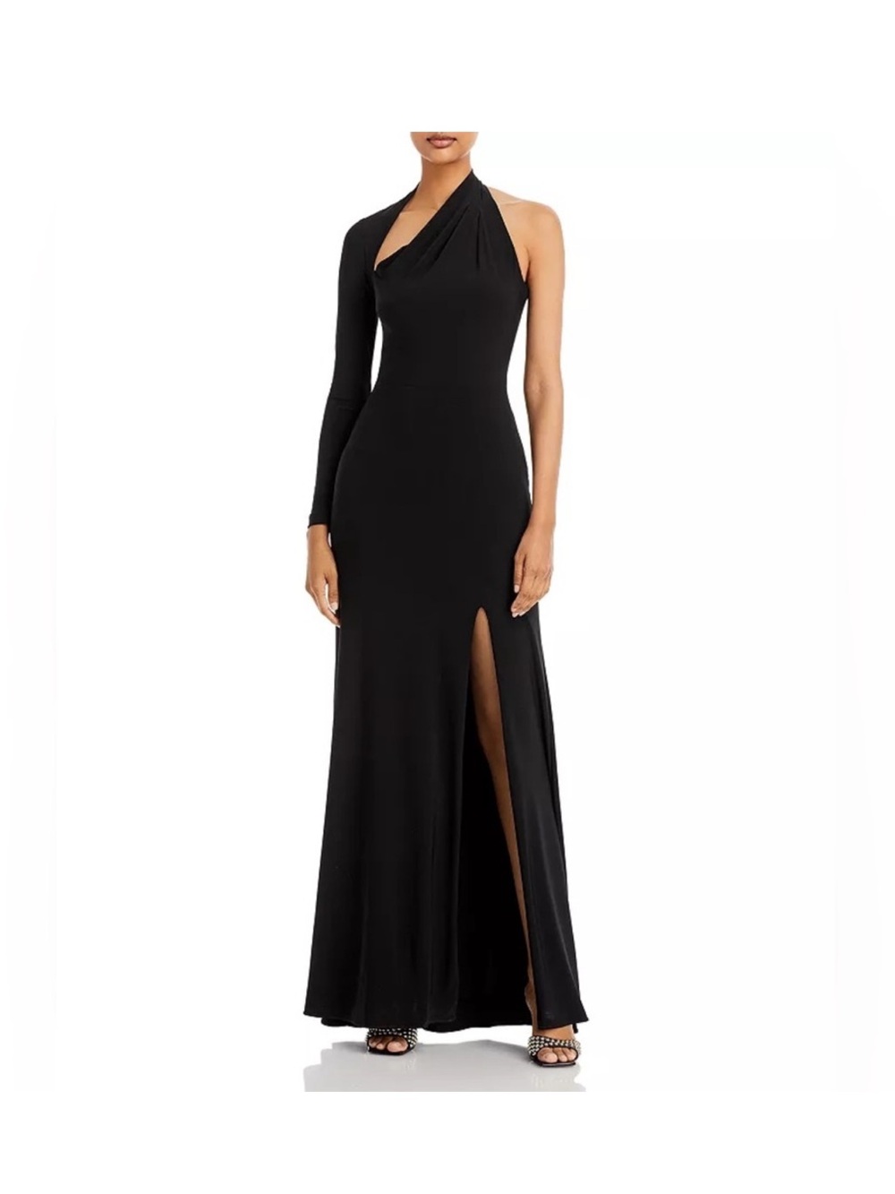 Aqua Black One-Shoulder Evening Gown *ALTERED*